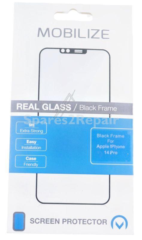 Mobilize Display Protective Film - 56305 Mobilize Glass Screen Protector - Black Frame - Apple Iphone 14 Pro