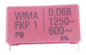 Wima Fkp1 Pulse Capacitor - 0 068uf-1250v Fkp1r026807b00jssd Fkp1 Impulse Capacitor M=37 5 11x22x37 5