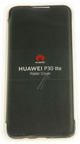Huawei Leather Bag Gsm - 51993079 Huawei P30 Lite Wallet Cover Black