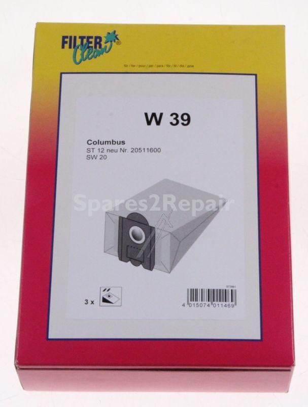 Filterclean Vacuum Cleaner Bags - W39 000767-k Dust Bags X3