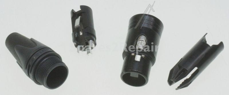 Neutrik Xlr Coupler - Connector 3-poles Black Housing Chrome And Silver Contacts