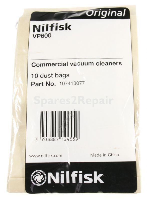 Nilfisk Vacuum Cleaner Bags - 107413077 Dustbag Vp600 Paper 10 Pieces