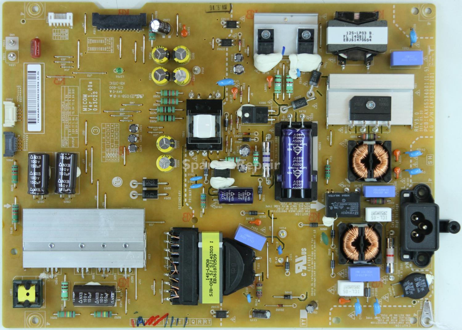 LG 55JL9000 - PSU - EAY63072601 - REV3.0 - EAX65394001(1.5) - LGP5560-14PL6 - Ver 1.00a