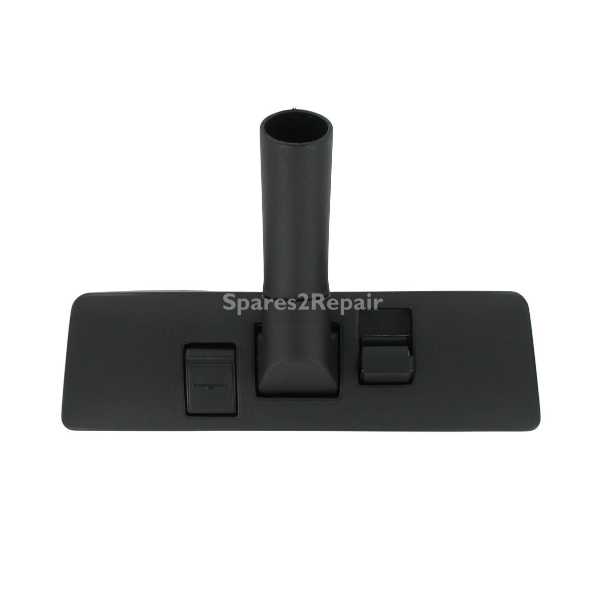 Universal Black Plastic Dual Pedal Floor Tool Nozzle with Extended Neck Elbow (32mm x 300mm)